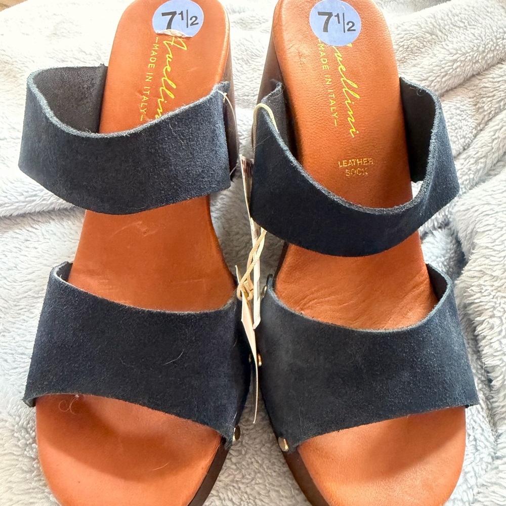Auellini Made in Italy Navy Suede Women’s Sandals